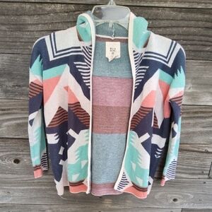 Billabong Multicolor Geometric Cardigan Size Small